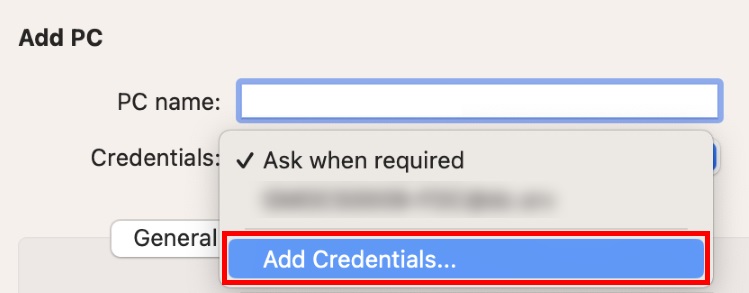 Add Credentials